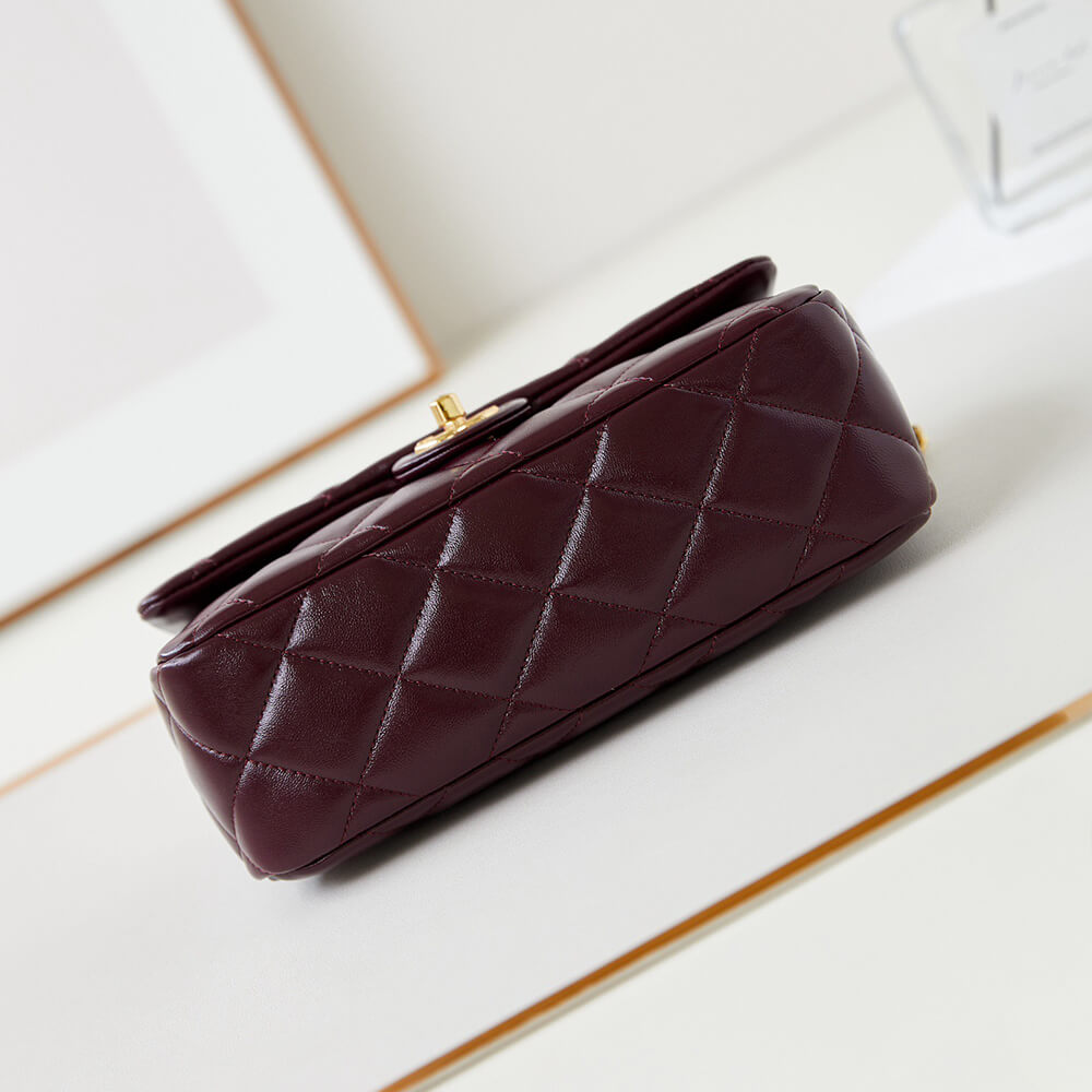 Ch*el flap bag with top handle