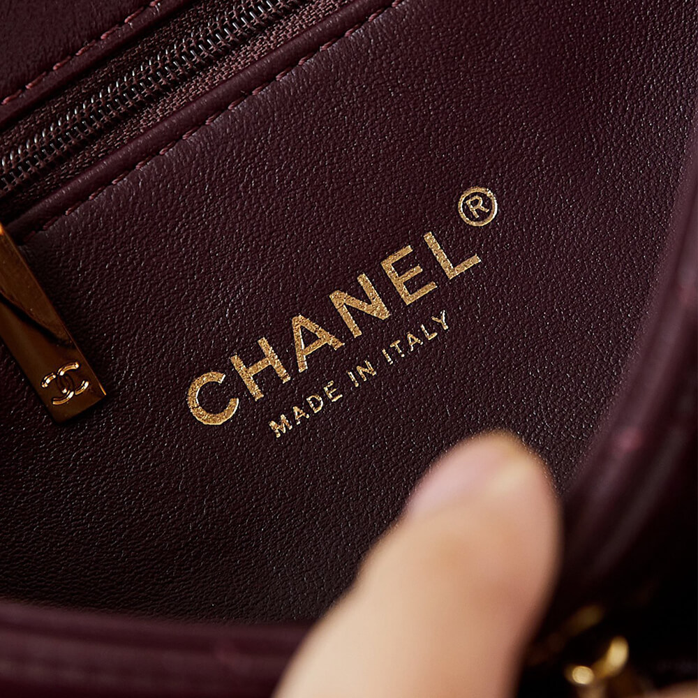 Ch*el flap bag with top handle